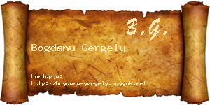 Bogdanu Gergely névjegykártya